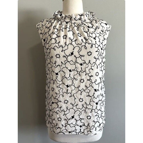 🔥HP🔥NWT Rebecca Taylor Floral Embroidered Sleeveless Silk Blend Sleeveless Top - Picture 2 of 10